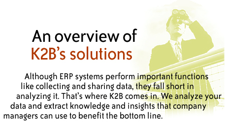 An overview of the K2B solutions.